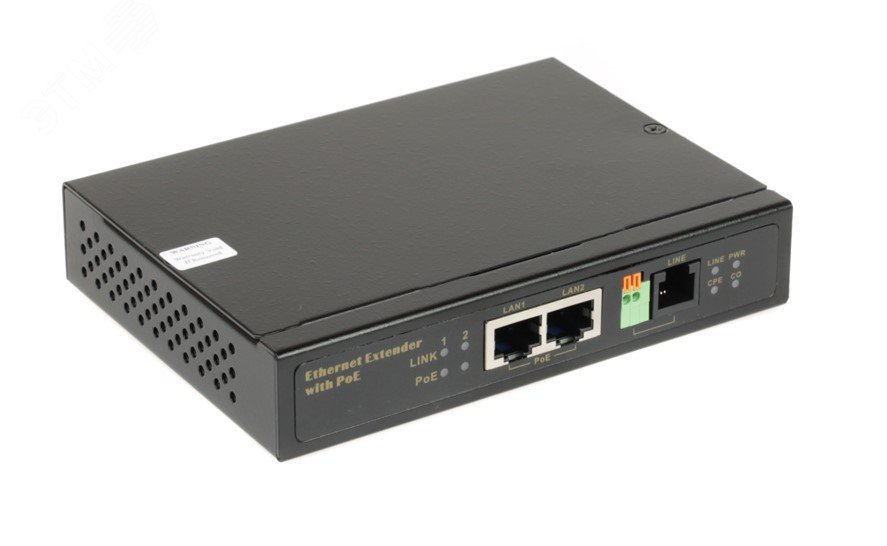 Удлинитель Ethernet на 2 порта до 3000м с функцией PoE. Автоопределение PoE устройств. Стандарт IEEE 802.3af/at. TR-IP2PoE OSNOVO - превью