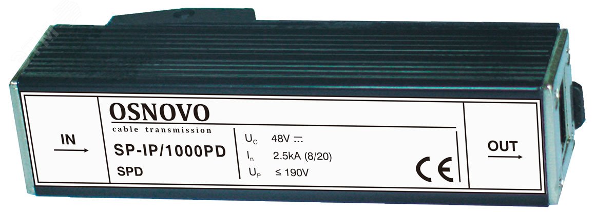 Устройство грозозащиты с защитой линий PoE до 1000 Мб/с RJ45 SP-IP/1000PD OSNOVO - превью