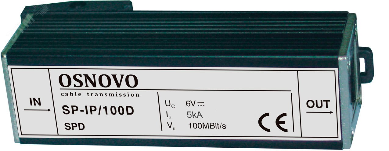 Устройство грозозащиты до 100 Мб/с RJ45 монтаж на DIN-рейку SP-IP/100D OSNOVO - превью