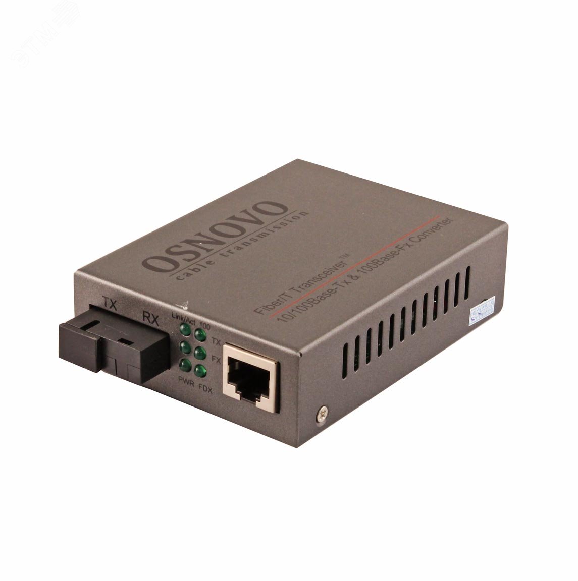 Медиаконвертер оптический 1хRJ45/SC 10/100 Мб/с, для кабеля до 20 км OMC-100-11S5b OSNOVO - превью