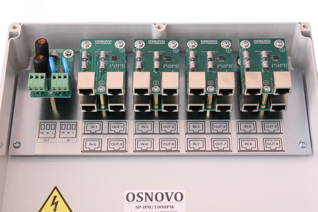 Уличное устройство грозозащиты на 8 портов для локальной вычислительной сети SP-IP8/1000PW OSNOVO - превью 2