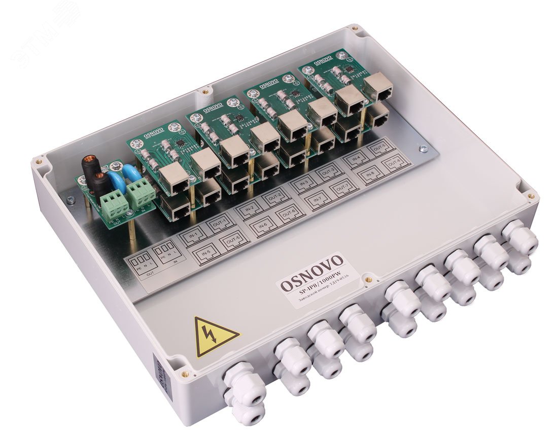Уличное устройство грозозащиты на 8 портов для локальной вычислительной сети SP-IP8/1000PW OSNOVO - превью 3