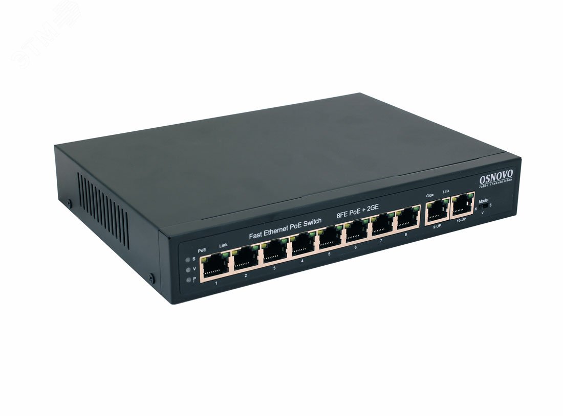 PoE коммутатор Fast Ethernet на 10 RJ45 портов. SW-20820(120W) OSNOVO - превью