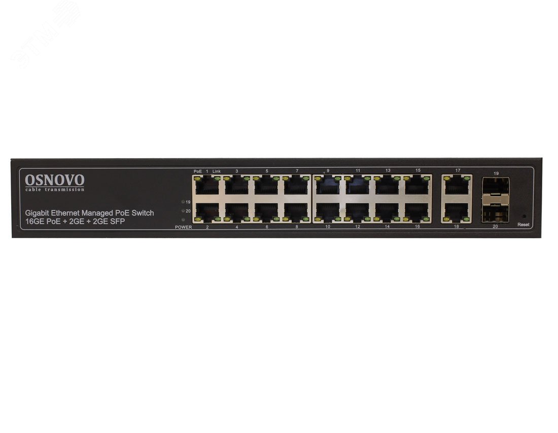 Управляемый L2 PoE коммутатор Gigabit Ethernet на 16 RJ45 PoE SW-8182/L(300W) OSNOVO - превью 2