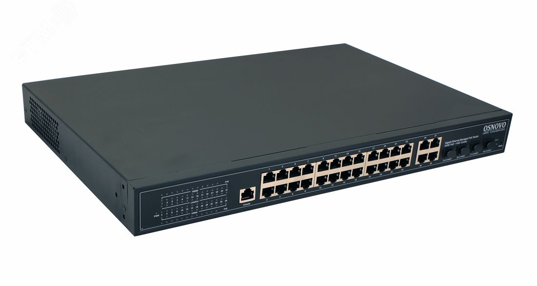 Управляемый L2 PoE коммутатор Gigabit Ethernet на 24 RJ45 PoE SW-8244/L(400W) OSNOVO - превью