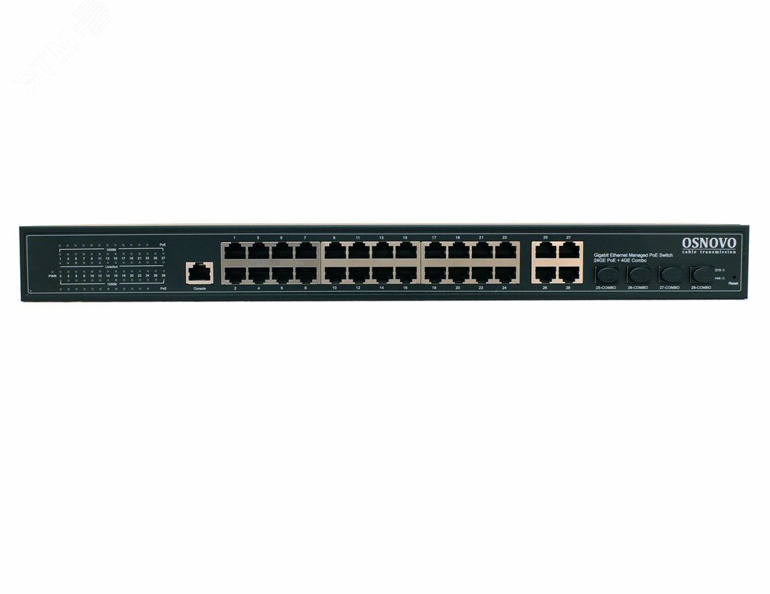 Управляемый L2 PoE коммутатор Gigabit Ethernet на 24 RJ45 PoE SW-8244/L(400W) OSNOVO - превью 2