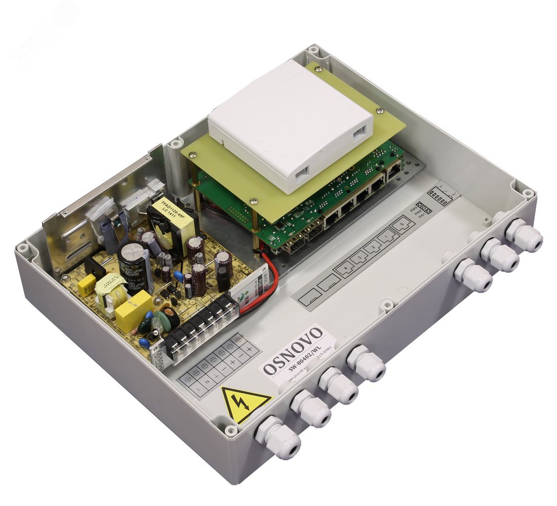 Изображение товара Коммутатор управляемый уличный L2 5 портов RJ45/SFP 10 100 1000 Мб/с PoE 120Вт (шт)