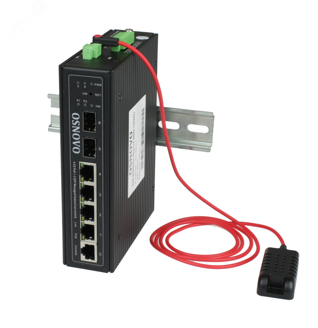 Коммутатор управляемый L2 PoE 6 портов, 4хPoE 10/100/1000 Мб/с, 2хSFP, 180 Вт SW-80402/ILS(port 90W,180W) OSNOVO - превью