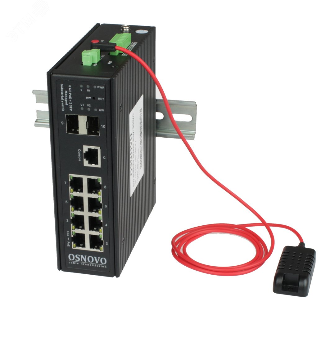 Коммутатор управляемый промышленный 8 портов уровень управления L2+ HiPoE с функцией мониторинга SW-80802/ILS(port 90W,300W) OSNOVO - превью
