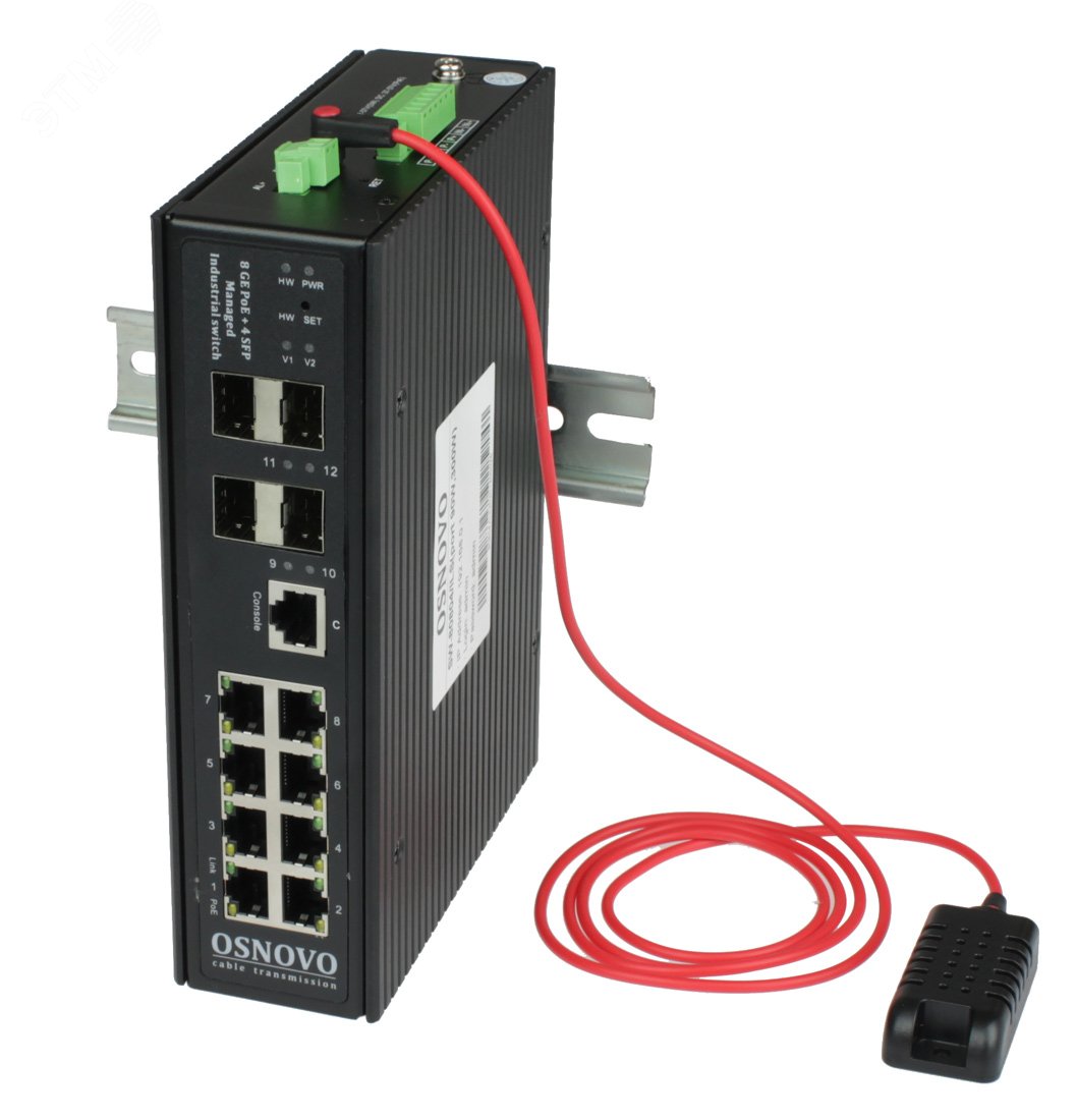 Коммутатор управляемый промышленный 12 портов уровень управления L2+ HiPoE с функцией мониторинга SW-80804/ILS(port 90W,300W) OSNOVO - превью
