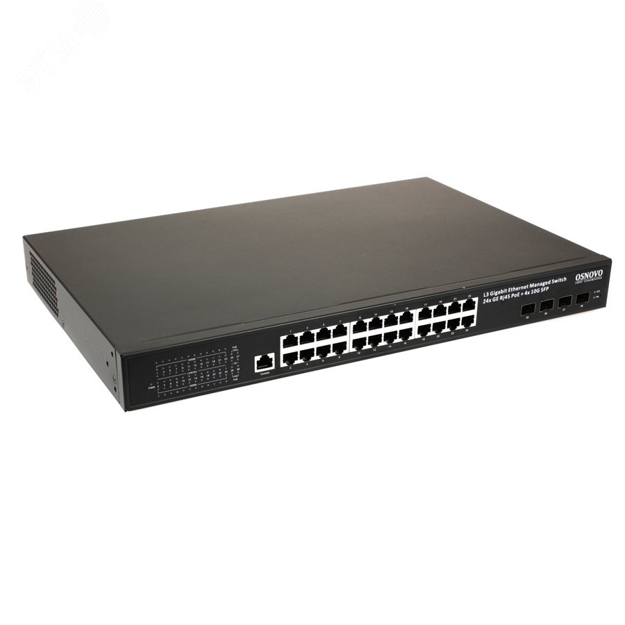 Коммутатор управляемый PoE L3 24 порта 10/100/1000Мб/с 2хPoE ...