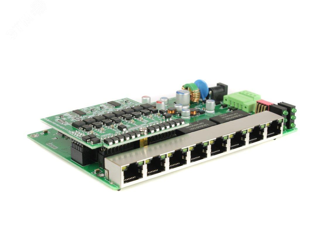 Изображение товара Коммутатор промышленный 8 портов RJ45 10 100 1000 Мб/с PoE 240Вт (шт)