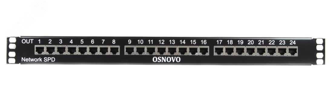 Устройство грозозащиты 1U для локальной вычислительной сети на 24 порта (скорость до 1000Мб/с) с защитой линий PoE SP-IP24/1000PR OSNOVO - превью 2