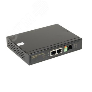 Удлинитель Ethernet на 2 порта до 3000м с функцией PoE. Автоопределение PoE устройств. Стандарт IEEE 802.3af/at.