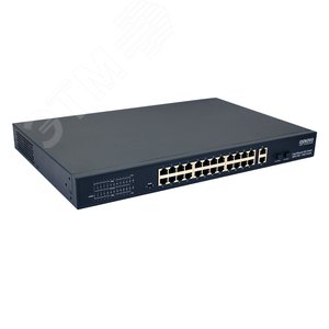 PoE коммутатор Fast Ethernet на 24 x RJ45 портов + 2 x GE Combo uplink порта. SW-62422(400W) OSNOVO