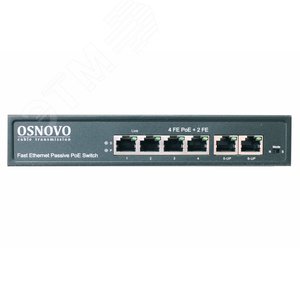 Коммутатор неуправляемый PoE 4 портов 10/100 Мб/с 1хPoE до 30В SW-20600/A(80W) OSNOVO - 2