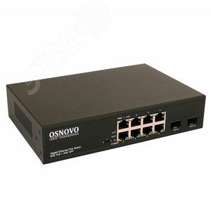 PoE коммутатор Gigabit Ethernet на 8 RJ45 + 2 SFP порта. SW-80802(150W) OSNOVO