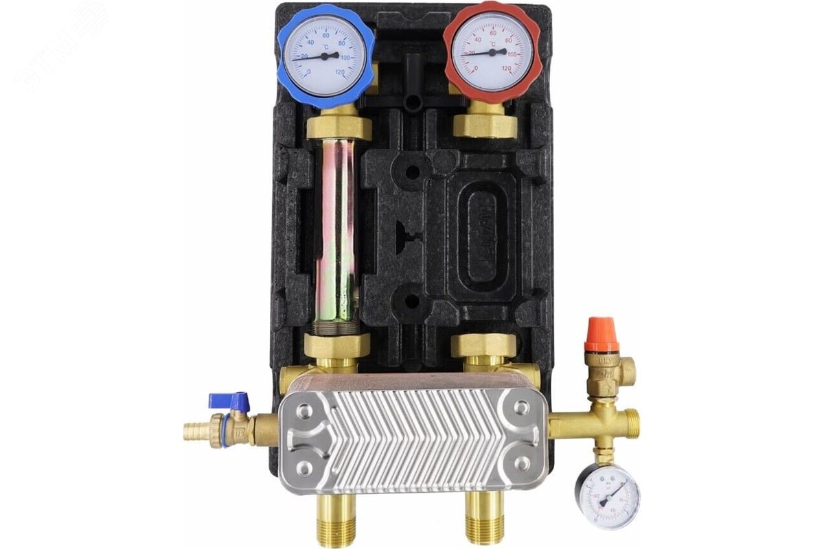 Изображение товара Насосная группа с теплообменником 34 пластин без насоса, резьбовое соединение