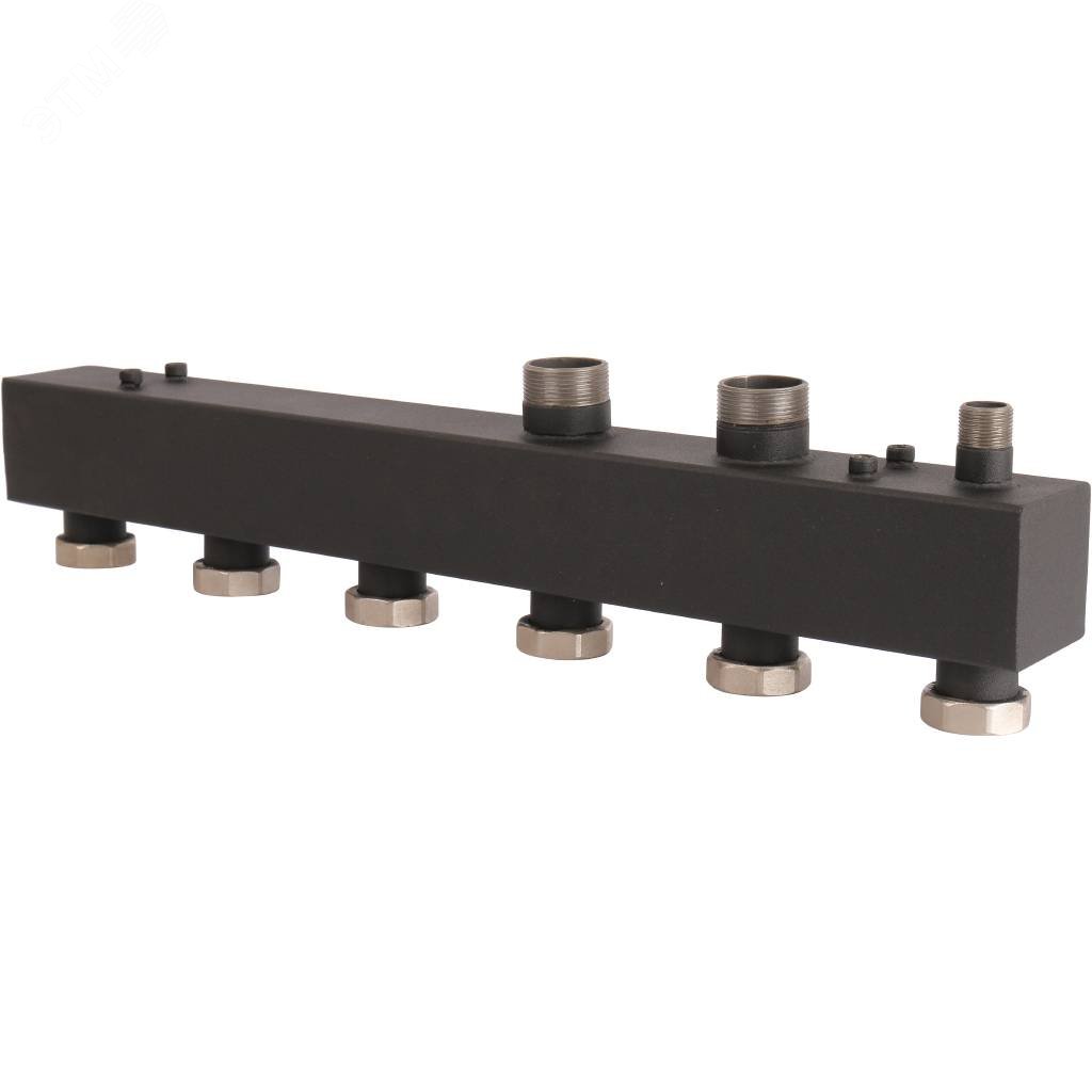 Изображение товара Коллектор стальной распределительный 3(5) отопительных контура 1х1 1/4' (шт)