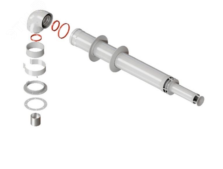 Изображение товара Комплект дымохода АНТИЛЕД УНИВЕРСАЛЬНЫЙ 60/100 1000мм Rommer