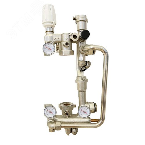 Изображение товара Насосно-смесительный узел с термоголовкой перепускным клапаном и байпасом (без насоса) (шт)