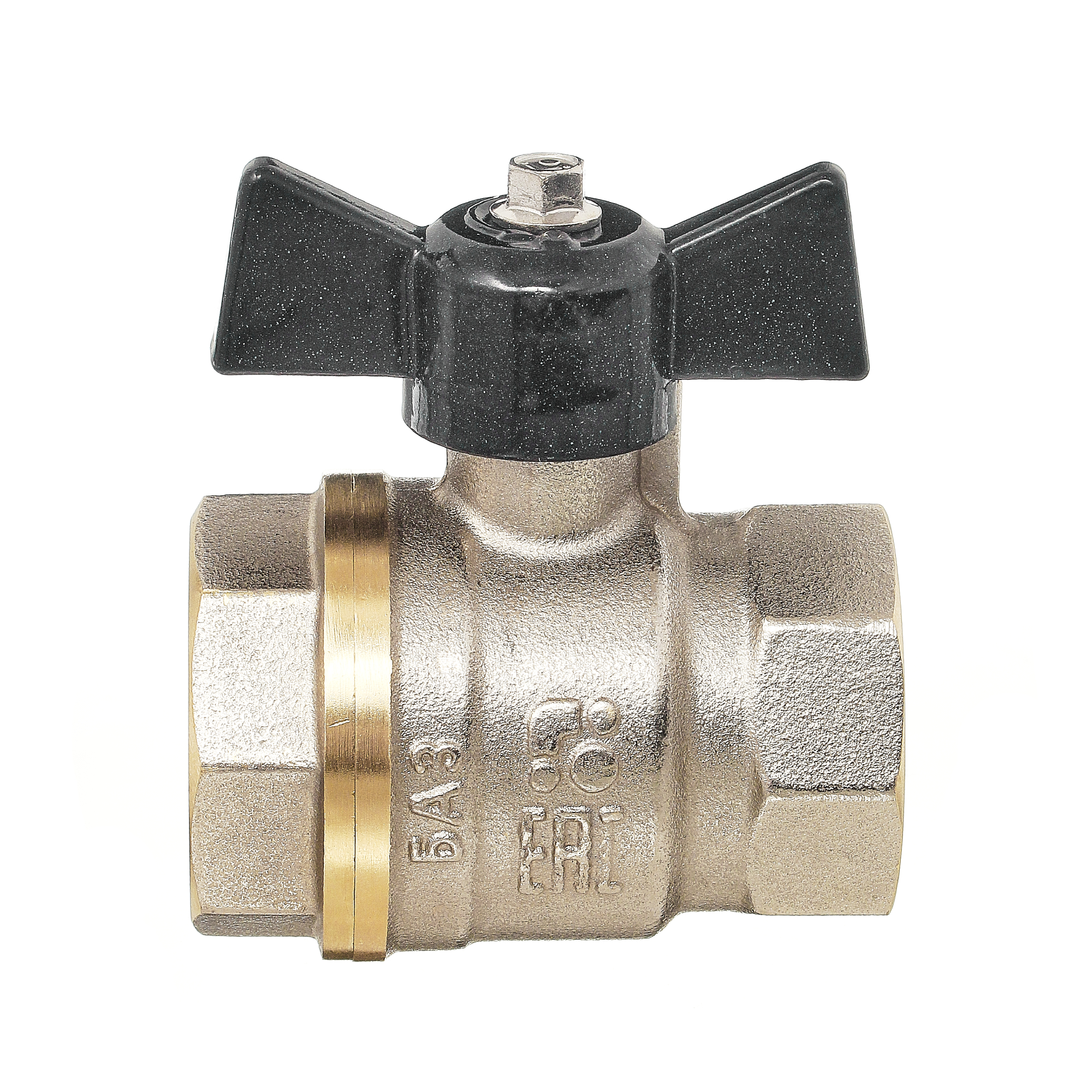 Кран шаровой 11Б27п1 1' А30/1 НГ ВВ бабочка никель PN40