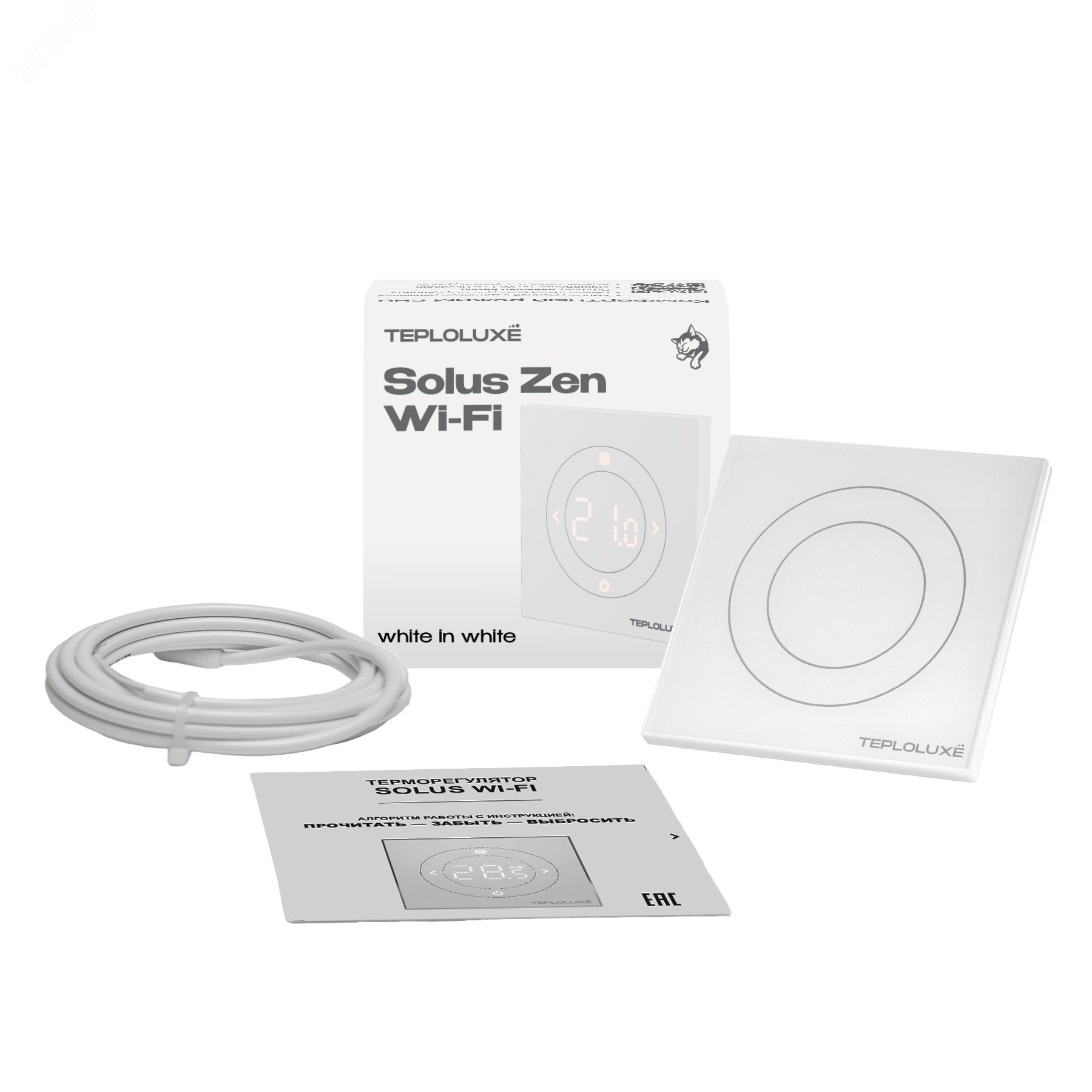 Изображение товара Терморегулятор Solus Zen Wi-Fi белый для управления отоплением