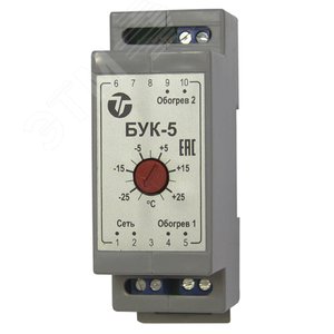 Изображение товара Блок упавления климатом (термостат) для обогревателей, на DIN-рейку, -60° ? +80°С, IP20, 95х59х35мм, до 2-х обогревателей (шт)