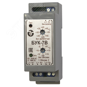 Изображение товара Блок управления климатом для управления обогревателями (до двух) и вентилятором. Напряжение питания 100 ? 240VAC. на DIN-рейку. IP20. 96х58х35мм (шт)