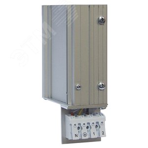 Изображение товара Обогреватель термошкафов с вентилятором и встроенным биметаллическим выключателем , на DIN-рейку, 60Вт, 230VАС, IP20, 91х202х44мм (шт)