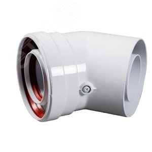 Изображение товара Отвод промежуточный коаксиальный под 45град. без муфт d 60/100 мм (шт)