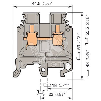 Клемма винтовая M6/8 6 мм.кв ENT1SNA115118R1100 TE Connectivity (Entrelec,Tyco)