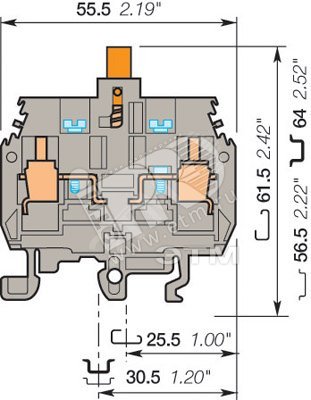 Клемма винтовая M6/8.STP1 6мм.кв. артикул ENT1SNA115529R1500 TE ...