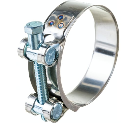 Хомут силовой ROBUST ленточный с болтом 48-51W4 А2 нержавеющая сталь AISI304 2.1 48-51/20 Н ГОСТ 28191-89