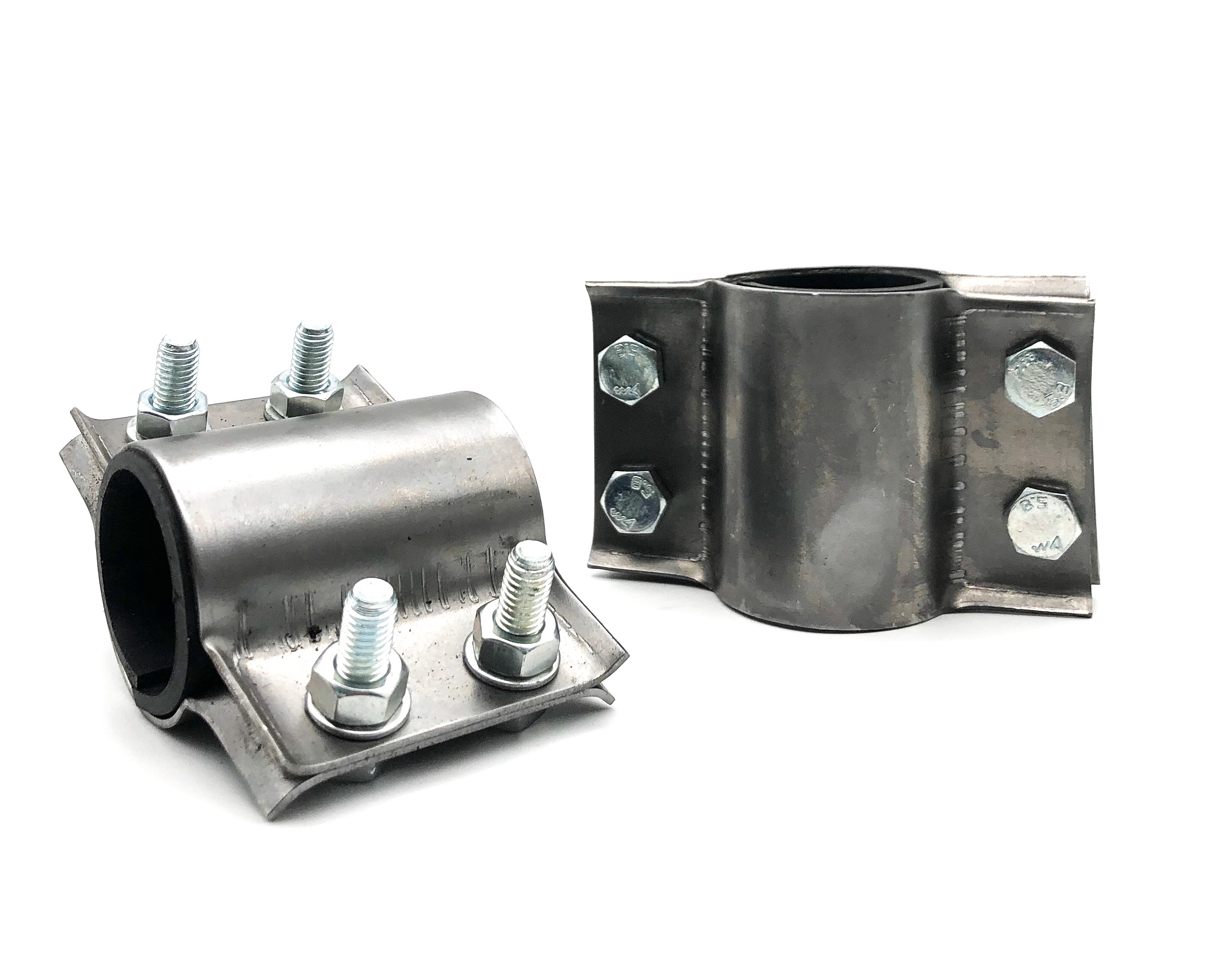 Хомут ремонтный двухсоставной для водоснабженияХ080  89-103 L103  неоцинкованная сталь