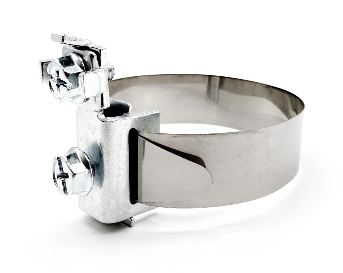 Хомут червячный заземления (комплект хомут+ клемма)  12-20 нержавеющая сталь W2