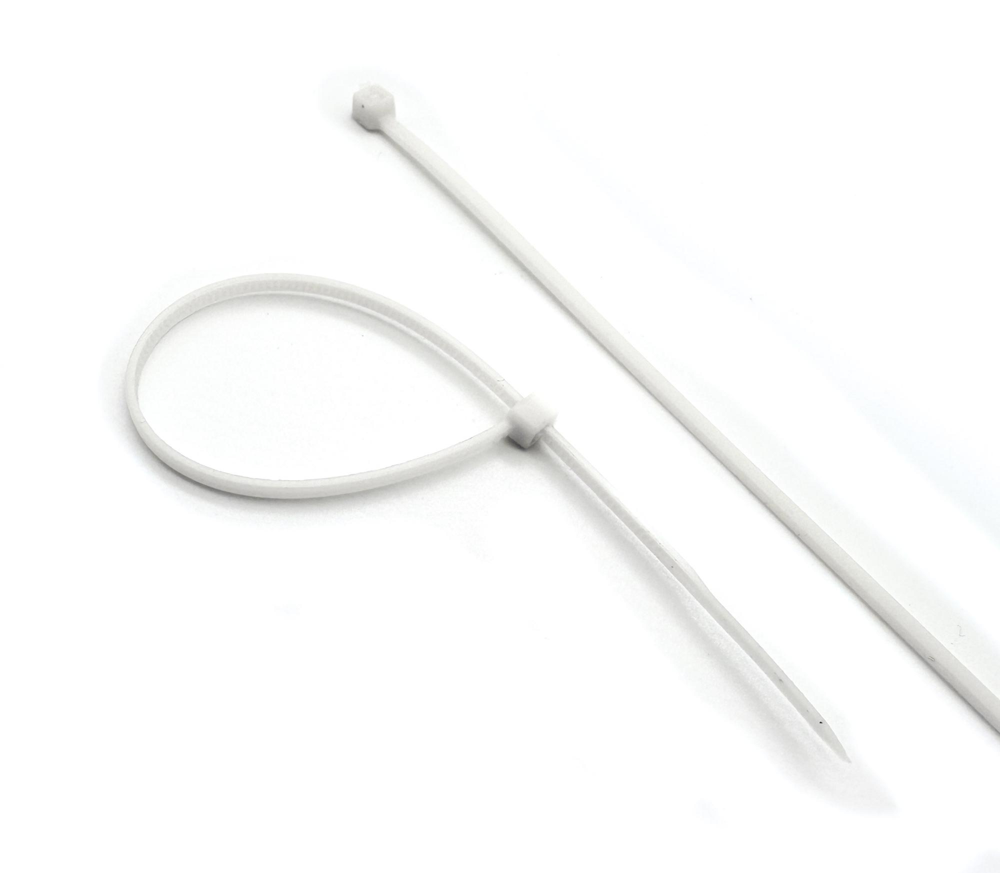 Хомут-стяжки ленточные 5x200 (4,5x200) белые 100шт нейлон полиамид