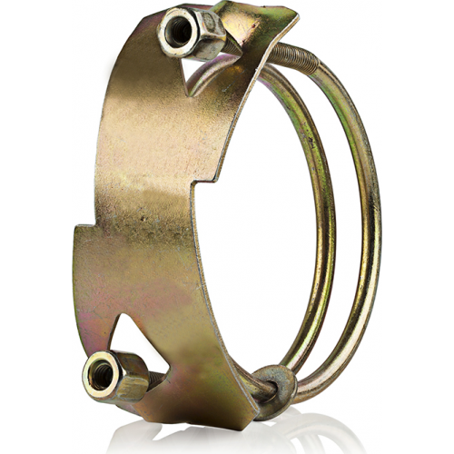 Хомут силовой двухболтовый 152-170 W1  оцинкованная сталь Спираль