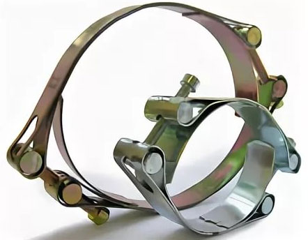 Хомут ленточный двухболтовый 220-230 W1 оцинкованная сталь 2.2 220-230/20 ГОСТ 28191-89