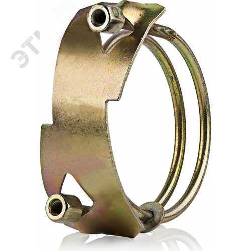 Изображение товара Двухболтовый силовой хомут 67-75 мм из оцинкованной стали