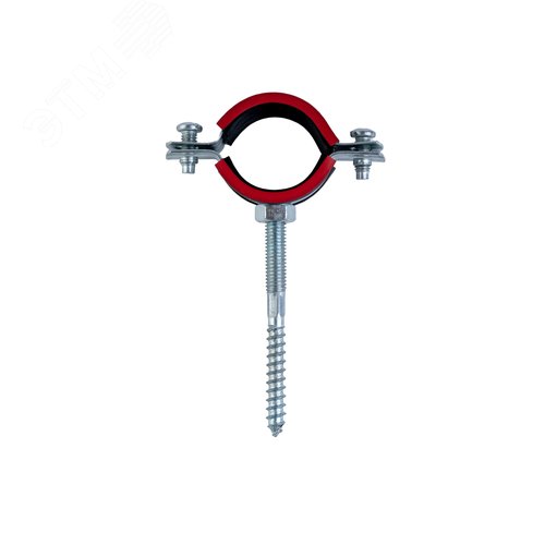 Хомут трубный сантехнический с резиновым уплотнением 8 М10 (216-225) гайка м10 оцинкованная сталь W1 в комплекте шпилька 10х100 дюбель 12х60 - фото 2