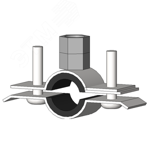 Хомут трубный сантехнический с резиновым уплотнением DGP 1/4 12-16мм М8/М10  с комбинированной гайкой М8/М10 и системой быстрого монтажа - фото 2