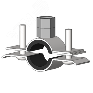 Хомут трубный сантехнический с резиновым уплотнением DGP 3/8 15-19мм М8/М10  с комбинированной гайкой М8/М10 и системой быстрого монтажа - фото 2