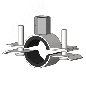 Хомут трубный сантехнический с резиновым уплотнением DGP 1/2 20-23мм М8/М10  с комбинированной гайкой М8/М10 и системой быстрого монтажа - фото 2