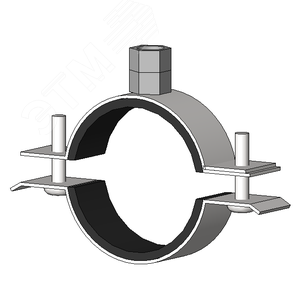 Хомут трубный сантехнический с резиновым уплотнением DGP 1 1/2 48-53мм М8/М10  с комбинированной гайкой М8/М10 и системой быстрого монтажа - фото 2