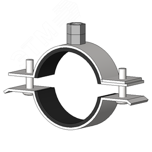 Хомут трубный сантехнический с резиновым уплотнением DGP 1 3/4 54-59мм М8/М10  с комбинированной гайкой М8/М10 и системой быстрого монтажа - фото 2