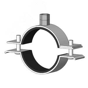 Хомут трубный сантехнический с резиновым уплотнением DGP 2 60-64мм М8/М10  с комбинированной гайкой М8/М10 и системой быстрого монтажа - фото 2