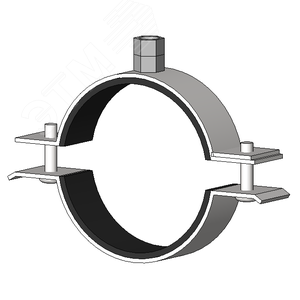 Хомут трубный сантехнический с резиновым уплотнением DGP 2 1/2 72-83мм М8/М10  с комбинированной гайкой М8/М10 и системой быстрого монтажа - фото 2