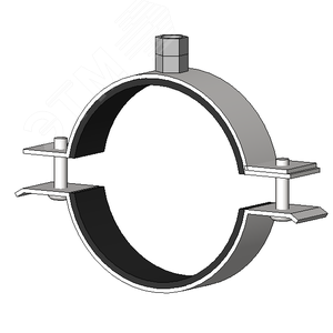 Хомут трубный сантехнический с резиновым уплотнением DGP 3 87-92мм М8/М10  с комбинированной гайкой М8/М10 и системой быстрого монтажа - фото 2