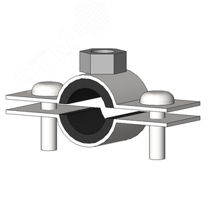 Хомут трубный с резиновым уплотнением 1/4'   D(12-15) DGR сантехнический с гайкой М8 оцинкованная сталь W1 средних нагрузок - фото 2